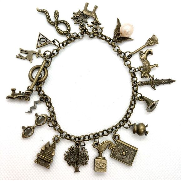 Bronze Tone Harry Potter Charm Bracelet - Picture 2 of 10